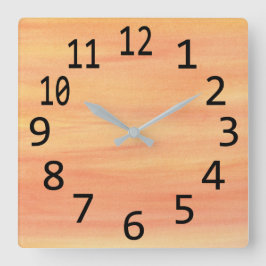Blended Yellow Orange Sunset Wisset Wall Clock Quadratische Wanduhr