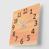 Blended Yellow Orange Sunset Wisset Wall Clock Quadratische Wanduhr (Winkel)