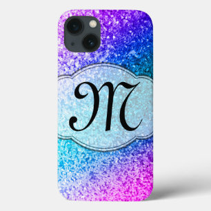 Blenden Glitzer Girly Pink Lila Monogram IPAD Case