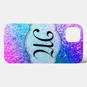 Blenden Glitzer Girly Pink Lila Monogram IPAD Case (Rückseite (Horizontal))