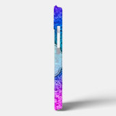 Blenden Glitzer Girly Pink Lila Monogram IPAD Case (Rückseite / Links)