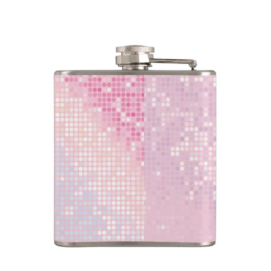 Blenden Glitzer Girly Pink Monogram Whiskey Flask Flachmann (Rückseite)