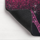 Blenden Sparkle Diamond Glitzer High Heels Pink Mousepad (Ecke)