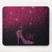 Blenden Sparkle Diamond Glitzer High Heels Pink Mousepad (Vorne)