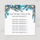 Blenden von Vögeln Thema Square Handout oder Busin Quadratische Visitenkarte (Rückseite)