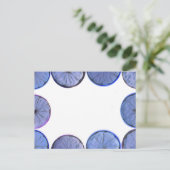 Blendenblauer Lemon und Limoner Rahmen Postkarte (Stehend Vorderseite)