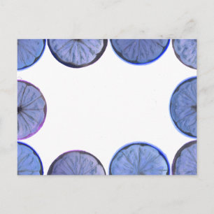 Blendenblauer Lemon und Limoner Rahmen Postkarte
