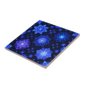 Blendenblauer Lila Blumenstrauß Fliese (Seite)