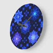 Blendenblauer Lila Blumenwall-Uhr Große Wanduhr (Winkel)