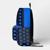 Blendenblauer Lotus Lily Blume Personalisiert Bedruckter Rucksack (Rechts)