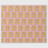 Blendende Blumenmode in Rosa Geschenkpapier (Flach)