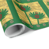 Blendende Blumenmuster grün Geschenkpapier (Rolleneckpunkt)