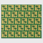 Blendende Blumenmuster grün Geschenkpapier (Flach)