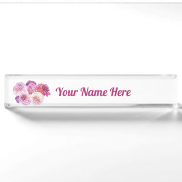 Blendende Dahlien Personalisiert Namensplakette