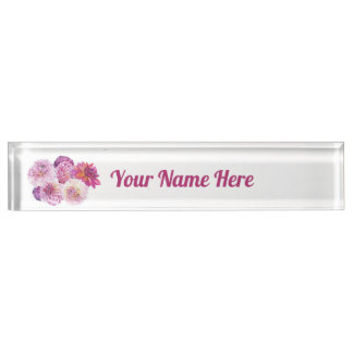 Blendende Dahlien Personalisiert  Namensplakette