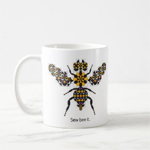 Blendende Honigbiene-Quiltmuster-Kaffeetasse Kaffeetasse