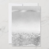 Blendende Silber-Glitzer Hochzeit Einladung (Rückseite)