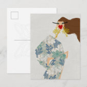 Blendender Stil Glamour Mode Kunst Postkarte (Vorne/Hinten)