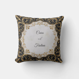Blendendes Gold Glitter Barock Schwarze Luxus Hoch Kissen