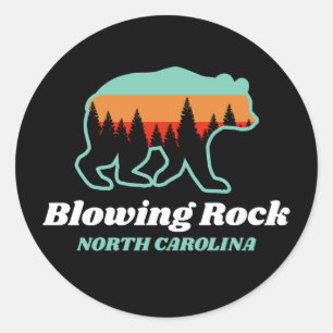 Blendenrock North Carolina Bär Retro Vintag Runder Aufkleber