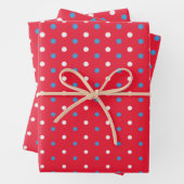 Blendenrot und blaues Muster Geschenkpapier Set (Beispiel)