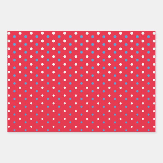 Blendenrot und blaues Muster Geschenkpapier Set (Vorderseite)