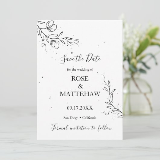 Blender Ast und Farbtropfen Save the Date Einladung (Stehend Vorderseite)