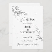 Blender Ast und Farbtropfen Save the Date Einladung (Vorne/Hinten)