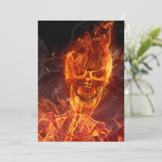 Blender Skull Halloween Einladung mit blutigem Tex (Stehend Vorderseite)