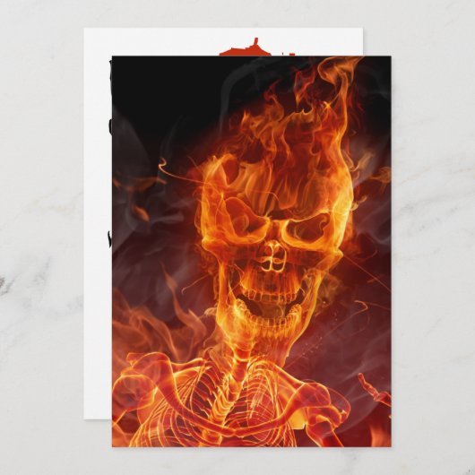 Blender Skull Halloween Einladung mit blutigem Tex (Vorne/Hinten)