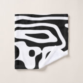 Blendgriff: Abstrakt Schwarz/Weiß Badhandtuch Set (Waschlappen)