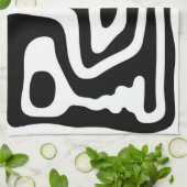 Blendgriff: Abstrakt Schwarz/Weiß Geschirrtuch (Gefaltet)