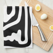 Blendgriff: Abstrakt Schwarz/Weiß Geschirrtuch (Viertel Falte)