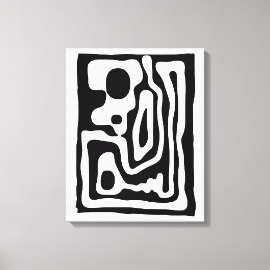 Blendgriff: Abstrakt Schwarz/Weiß Leinwanddruck (Vorderseite)