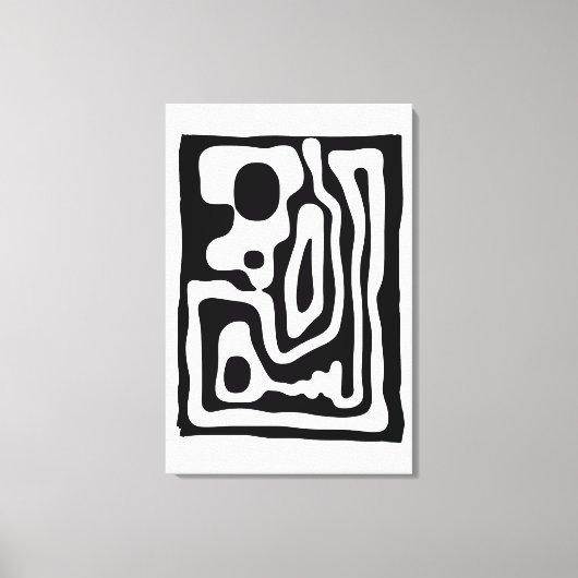 Blendgriff: Abstrakt Schwarz/Weiß Leinwanddruck (Vorderseite)