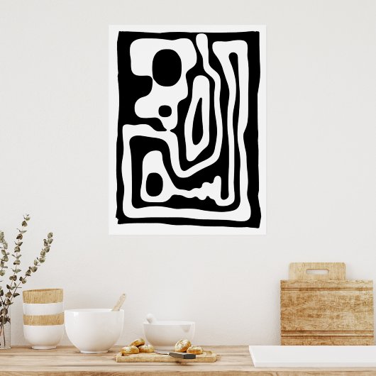 Blendgriff: Abstrakt Schwarz/Weiß Poster (Küche)