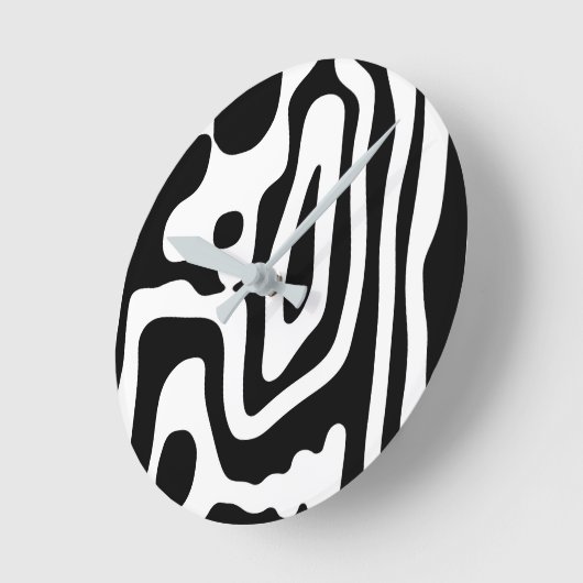Blendgriff: Abstrakt Schwarz/Weiß Runde Wanduhr (Winkel)