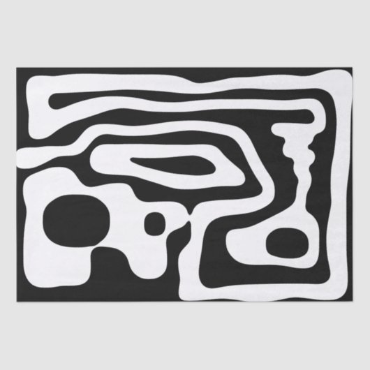 Blendgriff: Abstrakt Schwarz/Weiß Seidenpapier (Vorderseite)