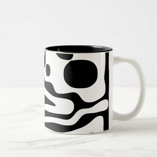 Blendgriff: Abstrakt Schwarz/Weiß Zweifarbige Tasse (Rechts)