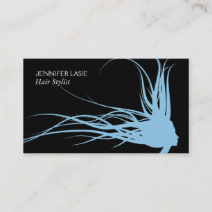 Blendhaar (Blizzard blau), schwarzer Hintergrund Visitenkarte