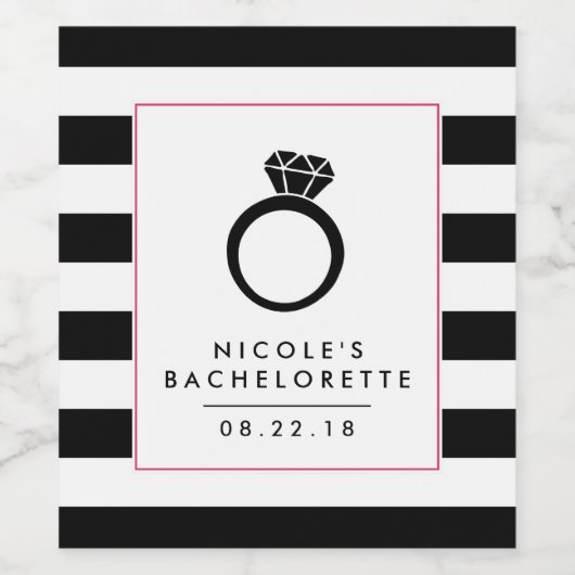 Blendring | Junggeselinnen-Abschied Weinetiketten Weinetikett (Einzelnes Label)