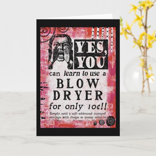 Blendtrockner - Funny Vintage Ad Karte (Gelbe Blume)