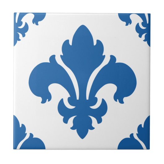 Blendungs-Blau der Lilien-2 Fliese (Vorderseite)