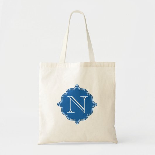 Blendungs-blaue Monogramm-Budget-Tasche Tragetasche (Vorne)