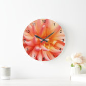 Blendungs-Dahlie-Blume Große Wanduhr (Zuhause)