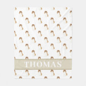 Blenheim Cav King Charles Spaniel Pink & White Fleecedecke (Vorderseite)