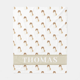 Blenheim Cav King Charles Spaniel Pink & White Fleecedecke