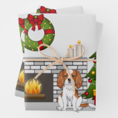 Blenheim Cavalier Dog in einem festlichen Weihnach Geschenkpapier Set (Beispiel)