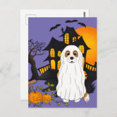 Blenheim Cavalier Ghost Halloween Postkarte (Vorne/Hinten)