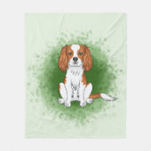 Blenheim Cavalier King Charles Spaniel auf Green Fleecedecke (Vorderseite)